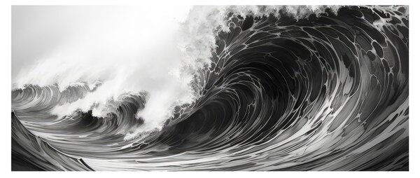 Obraz - Maľba vĺn (120x50 cm)