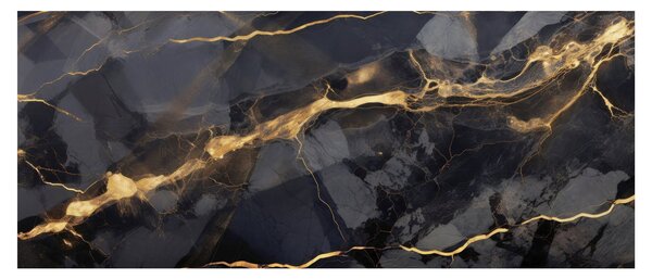 Obraz - Čierno - zlatý dekor (120x50 cm)