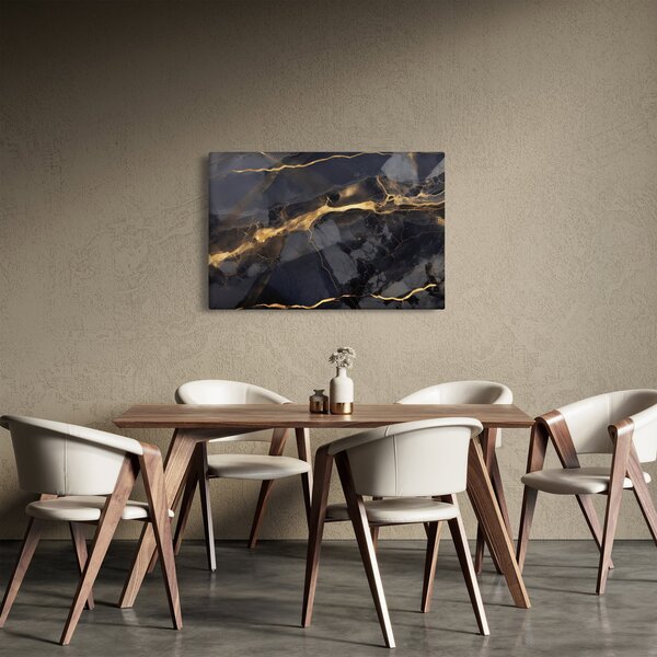 Obraz - Čierno - zlatý dekor (90x60 cm)