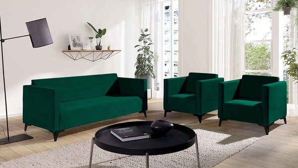 Mirjan24 Sedacia súprava Denim 3+1+1, Dostupné poťahy: Solo 260, Farby nožičiek: čierny lesk 5902928363876