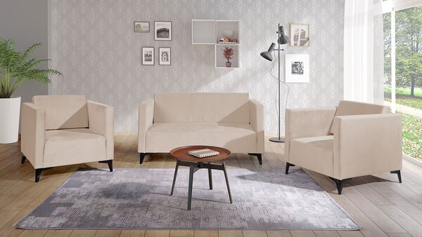 Mirjan24 Sedacia súprava Denim 2+1+1, Dostupné poťahy: Solo 257, Farby nožičiek: biely lesk 5902928303711