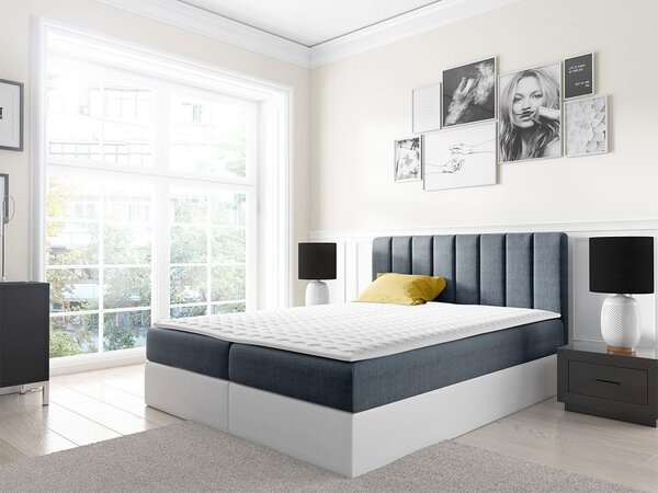 Mirjan24 Kontinentálna posteľ Figo, Rozmer postele: 140x200, Dostupné poťahy: ekokoža Soft 017 (biela) + Ikar 9 5902928410839