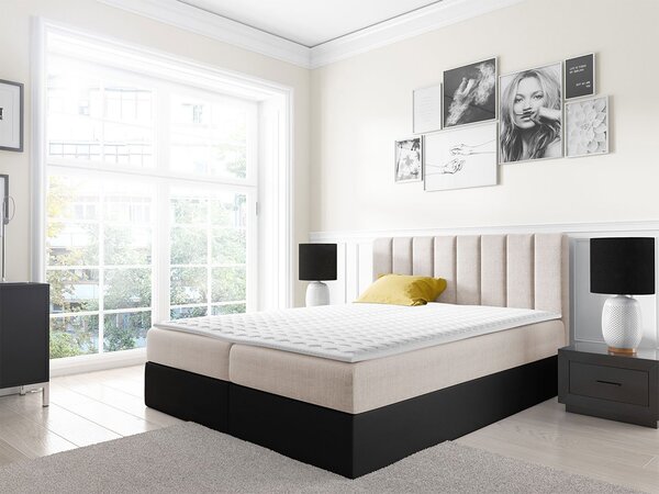 Mirjan24 Kontinentálna posteľ Figo, Rozmer postele: 140x200, Dostupné poťahy: ekokoža Soft 017 (biela) + Ikar 9 5902928410839