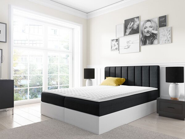 Mirjan24 Kontinentálna posteľ Figo, Rozmer postele: 140x200, Dostupné poťahy: ekokoža Soft 017 (biela) + Ikar 9 5902928410839