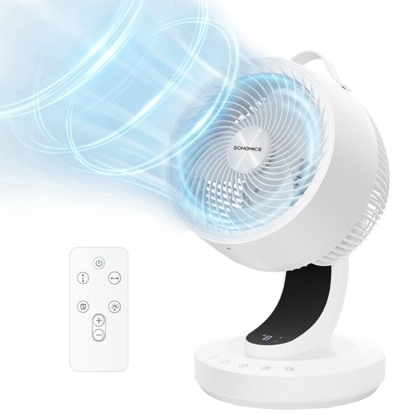 Cirkulačný ventilátor FLOW s diaľkovým ovládaním, biely SongmicsHome