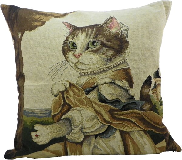 Gobelínový vankúš Mačka grófka - 45*15*45 cm - Mars & More