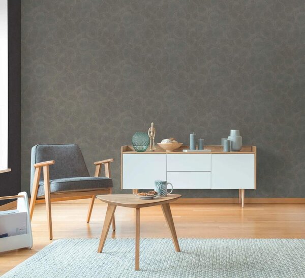 A.S. Création | Vliesová tapeta na stenu Hygge 3 79093-1 | 0,53 x 10,05 m | šedá, bronzová