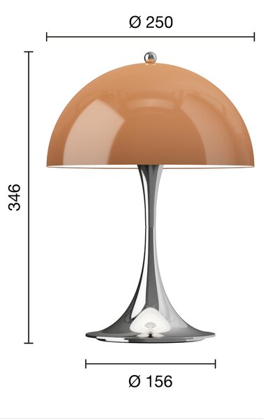 Prenosná lampa Panthella 250, Original Opal brown – Louis Poulsen