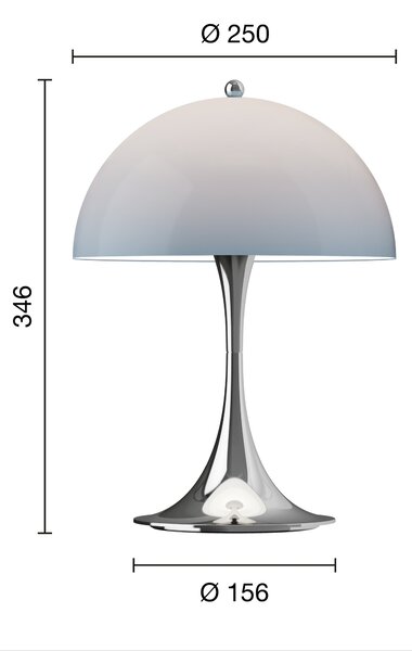 Prenosná lampa Panthella 250, Original Opal blue grey – Louis Poulsen