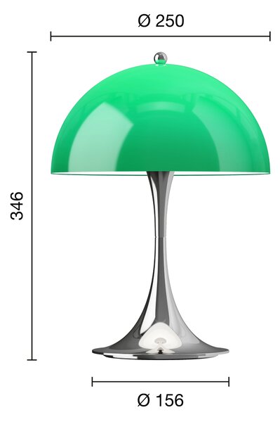 Prenosná lampa Panthella 250, Original Opal green – Louis Poulsen