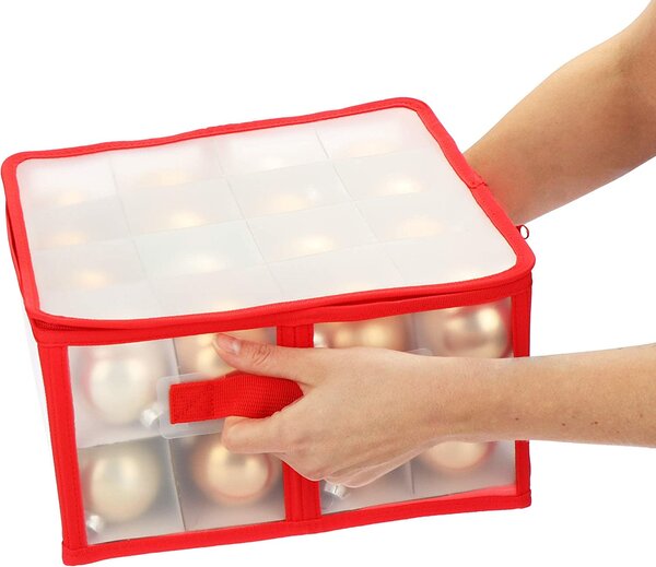 VERK GROUP Vianočný úložný box na gule, ozdoby a vianočné dekorácie, 32 kusov