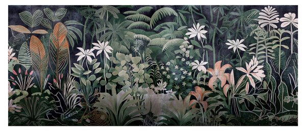 Obraz - Maľovaný vzor džungle (120x50 cm)