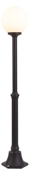 Klasická vonkajšia stojaca lampa čierna s opálovým sklom 140 cm IP44 - Champs