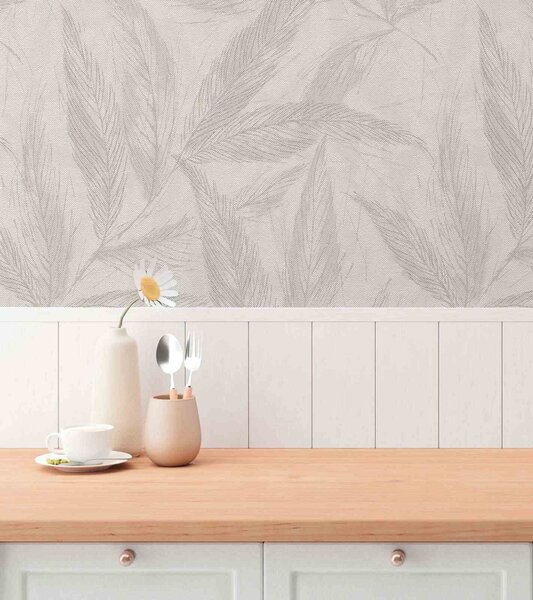 A.S. Création | Vliesová tapeta na stenu Hygge 3 79096-4 | 0,53 x 10,05 m | béžová, šedá, metalická