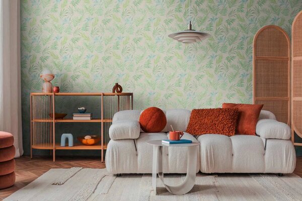 A.S. Création | Vliesová tapeta na stenu COSMO Living 79108-4 | 0,53 x 10,05 m | biela, zelená, tyrkysová