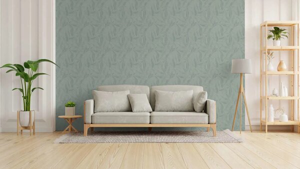 A.S. Création | Vliesová tapeta na stenu Hygge 3 79096-5 | 0,53 x 10,05 m | zelená, metalická, krémová