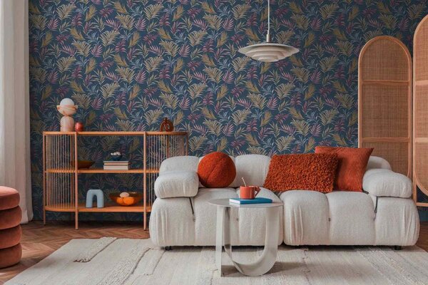 A.S. Création | Vliesová tapeta na stenu COSMO Living 79108-5 | 0,53 x 10,05 m | modrá, vínová, hnedá, béžová, ružová