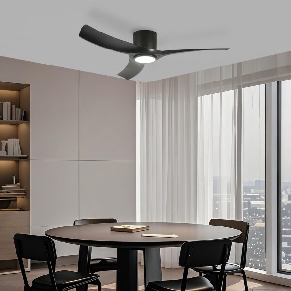 ZEVENTI - LED stropný ventilátor ORBITO LED/24W/230V Wi-Fi Tuya čierny + diaľkový ovládač