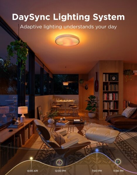 Govee - LED RGBICWW stmievateľné stropné svietidlo LED/55W/230V priemer 53 cm Matter Wi-Fi