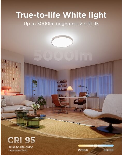 Govee - LED RGBICWW stmievateľné stropné svietidlo LED/55W/230V priemer 53 cm Matter Wi-Fi