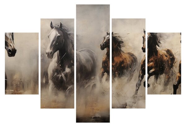 Obraz - Olejomaľba koní (150x105 cm)