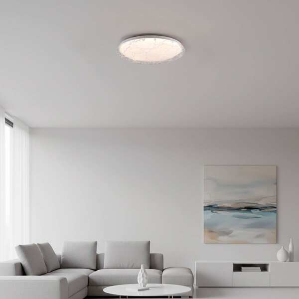 JUST LIGHT. GmbH Stropné LED svetlo ART Plafo 14008, biele, železo, diaľkové ovládanie, Biela / opálová, Obývacia izba / jedáleň, kov, Moderný, Závesné svietidlo