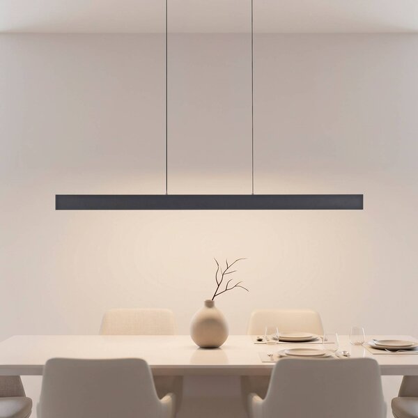 JUST LIGHT. GmbH LED závesné svietidlo Adina, čierne, kovové, 3 000 K, smerom nahor/nadol, Čierna, Obývacia izba / jedáleň, Hliník, Moderný, Závesné svietidlo