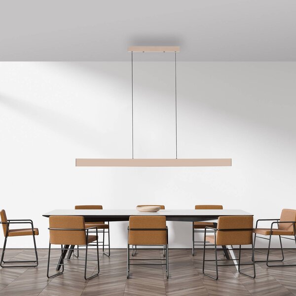 JUST LIGHT. GmbH LED závesné svietidlo Adina, pieskovo béžové, kov, 3 000 K, smer svetla, Krémová / jantárovo žltá, Obývacia izba / jedáleň, Hliník, Moderný, Závesné svietidlo