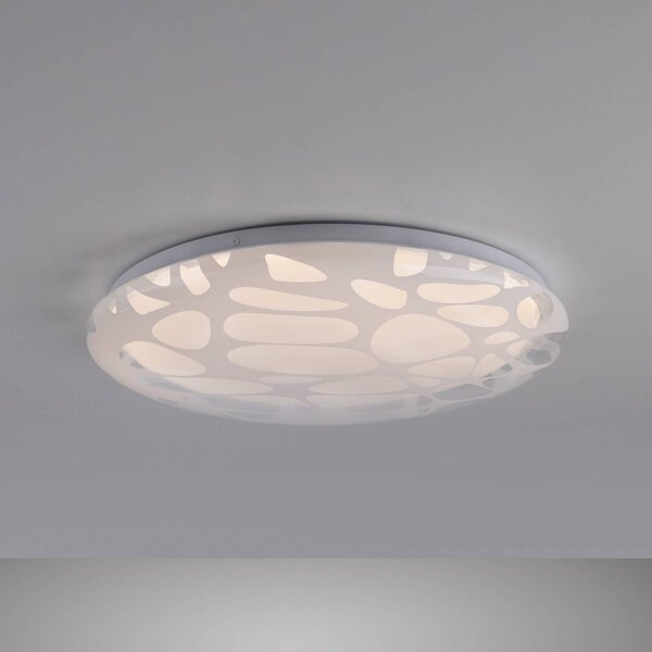 JUST LIGHT. GmbH Stropné LED svetlo ART Plafo 14009, biele, železo, diaľkové ovládanie, Biela / opálová, Obývacia izba / jedáleň, kov, Moderný, Závesné svietidlo