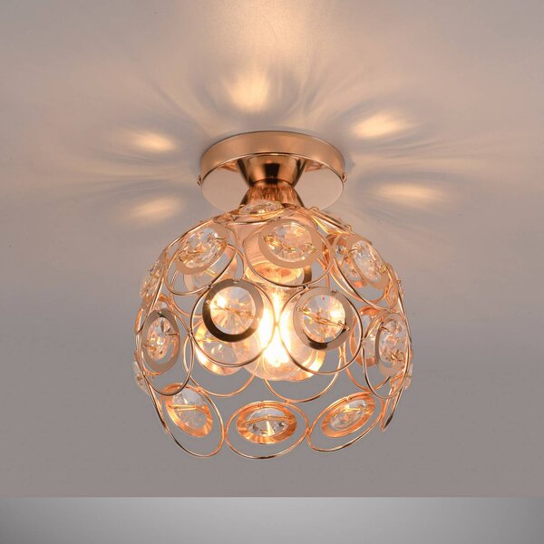 JUST LIGHT. GmbH Stropné svietidlo Tilly, zlatá farba, železo, Ø 18,5 cm, E27, Mosadz / zlato, Obývacia izba / jedáleň, kov, Stropné svetlo polkruhové s priestorom