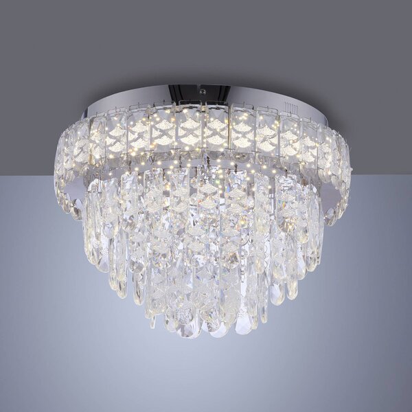 JUST LIGHT. GmbH Stropné LED svetlo Kulunka, chróm/číre, železo/sklo, 4 000 K, Chrómová / strieborná, Obývacia izba / jedáleň, Nehrdzavejúca oceľ, Závesné svietidlo