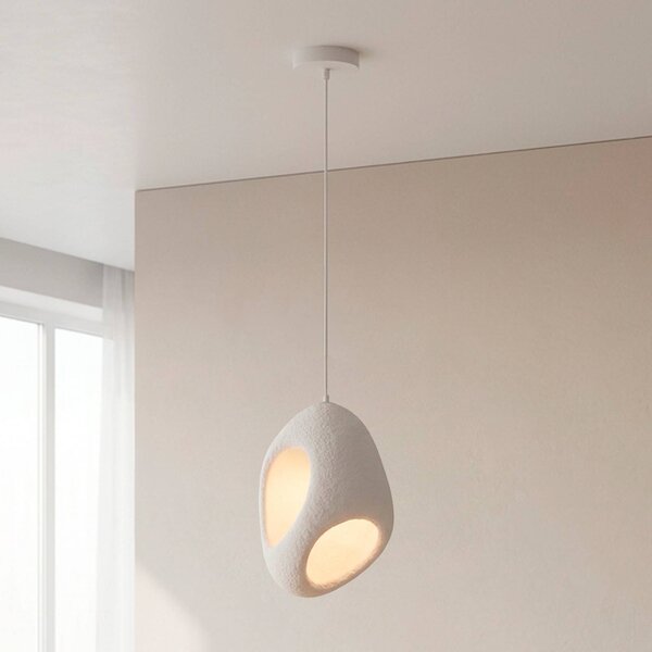 JUST LIGHT. GmbH Závesné svietidlo Artoni, biele, plast, E27, Biela / opálová, Obývacia izba / jedáleň, Plast, Moderný, Závesné svietidlo