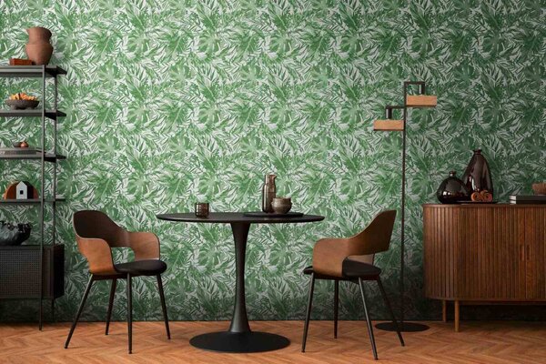 A.S. Création | Vliesová tapeta na stenu COSMO Living 79063-4 | 0,53 x 10,05 m | zelená, biela