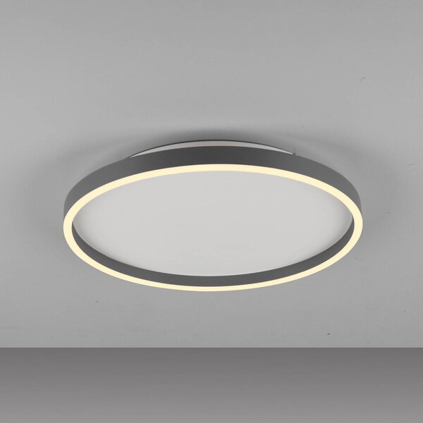 JUST LIGHT. GmbH Stropné LED svetlo Madlen, čierne, Ø 40 cm, hliník, 3 000 K, stmievateľné, Čierna, Obývacia izba / jedáleň, kov, Moderný, Závesné svietidlo