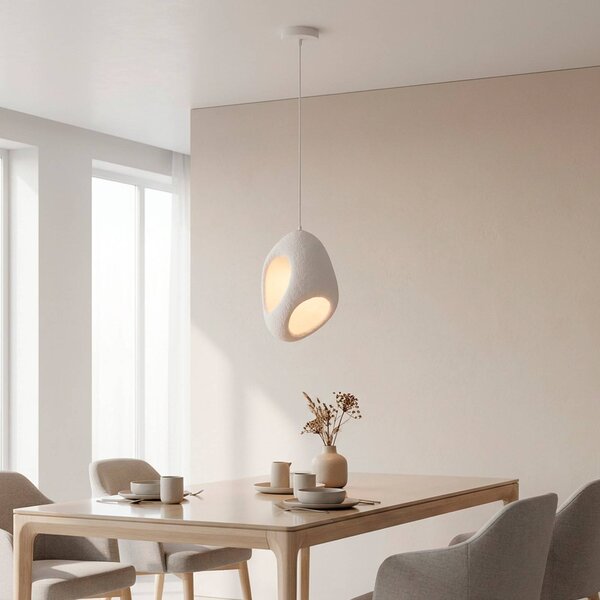 JUST LIGHT. GmbH Závesné svietidlo Artoni, biele, plast, E27, Biela / opálová, Obývacia izba / jedáleň, Plast, Moderný, Závesné svietidlo