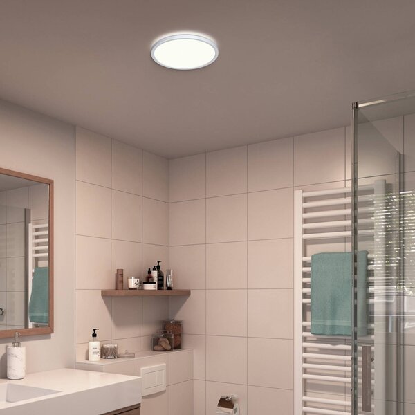 Philips LED SuperSlim 2-dielna sada biela IP44 Ø 25 cm 2 700 K, Biela / opálová, Pracovňa / Kancelária, Plast, Moderný, Závesné svietidlo