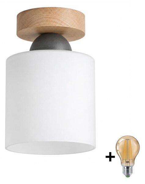 BRILAGI - LED Stropné svietidlo RETRO GLASS 1xE27/60W/230V pr. 10 cm dub/biela