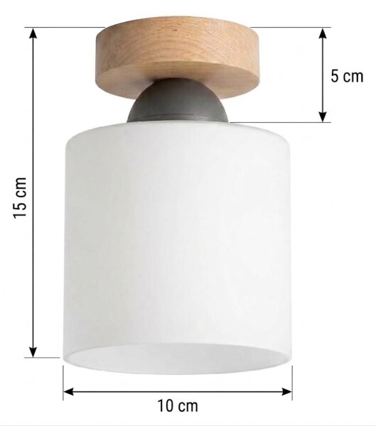 BRILAGI - LED Stropné svietidlo RETRO GLASS 1xE27/60W/230V pr. 10 cm dub/biela