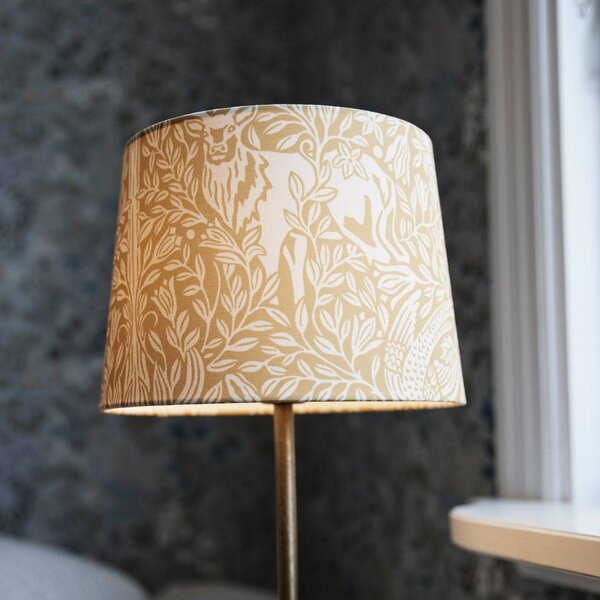 PR Home Stolová lampa BASE ELDERTREE, žltá, výška 58 cm, látka, Žltá / oranžová, Obývacia izba / jedáleň, kov, Stojacie svietidlo