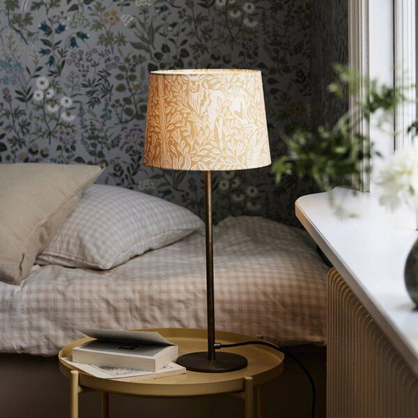 PR Home Stolová lampa BASE ELDERTREE, žltá, výška 58 cm, látka, Žltá / oranžová, Obývacia izba / jedáleň, kov, Stojacie svietidlo