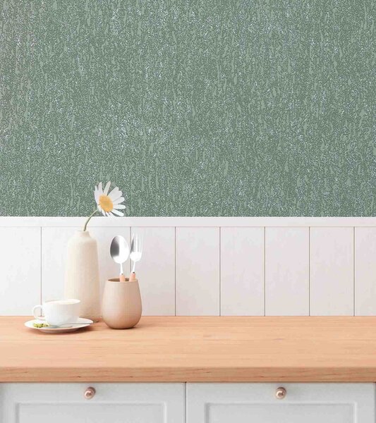 A.S. Création | Vliesová tapeta na stenu Hygge 3 79095-2 | 0,53 x 10,05 m | zelená, metalická
