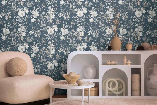A.S. Création | Vliesová tapeta na stenu COSMO Living 79061-5 | 0,53 x 10,05 m | vining ivy, metalická, krémová, béžová
