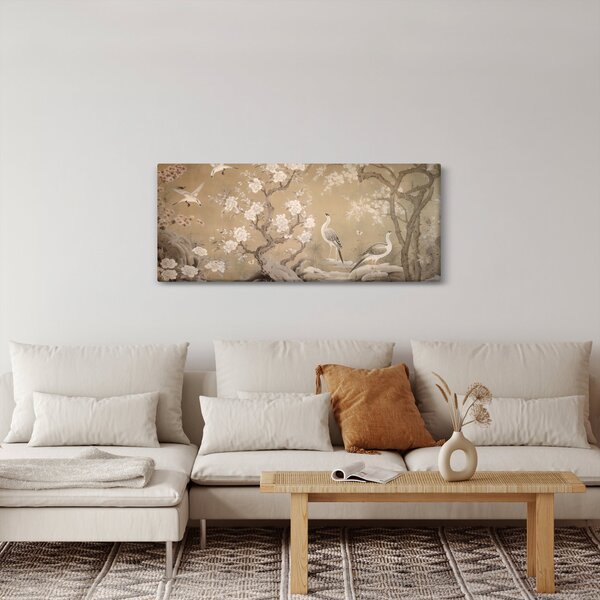 Obraz - Kreslená japonská krajina (120x50 cm)