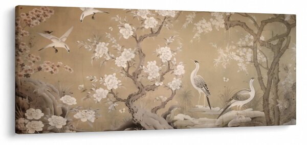 Obraz - Kreslená japonská krajina (120x50 cm)