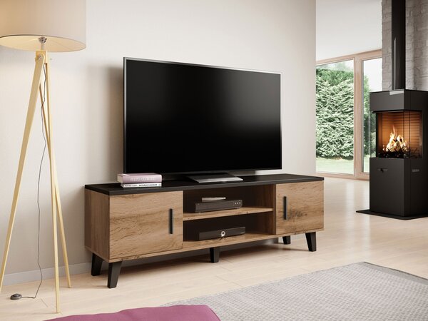 Mirjan24 TV skrinka Sanna 160 2D2K RTV, Farby: briliantovo biela matná / dub sonoma 5902928126259