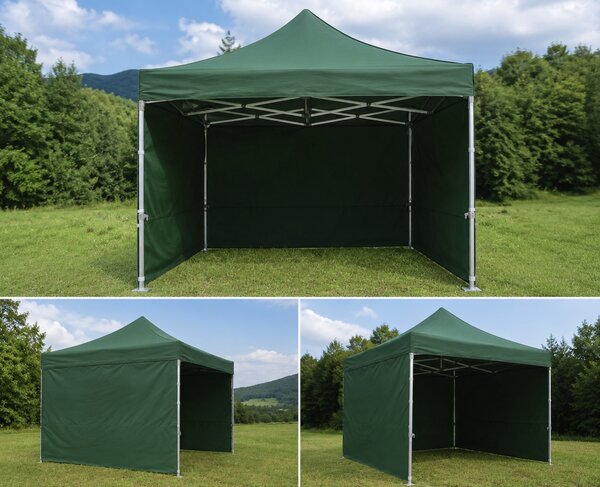 JAKS Nožnicový stan PREMIUM QUALITY zelený 3 m x 3 m