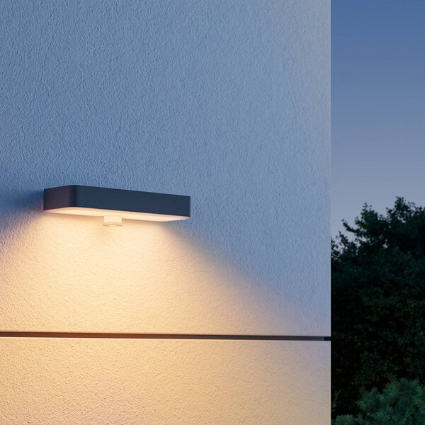 STEINEL LED solárne nástenné svetlo XSolar SOL-O S, antracitový senzor, Čierna, Hliník, Moderný, Nástenné svietidlo