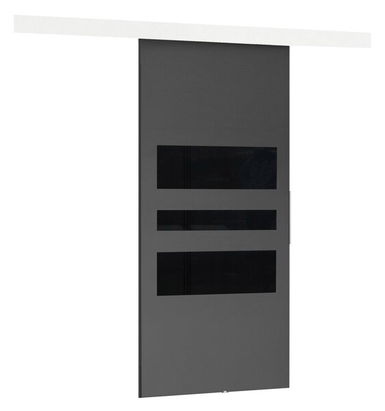 Mirjan24 Posuvné dvere Mereno I 100, Farba:: Biela / Grafit + čierny lacobel 5903211098710