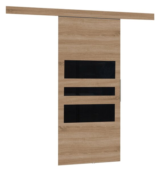 Mirjan24 Posuvné dvere Mereno I 100, Farba:: Biela / Grafit + čierny lacobel 5903211098710