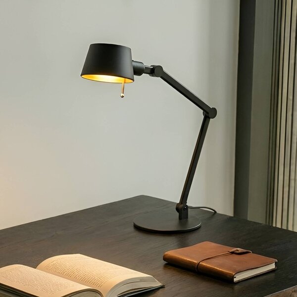 Stolová lampa Lucande Silka, 93 cm, čierna, nastaviteľná, E27, Čierna, Pracovňa / Kancelária, kov, Moderný, Stolová lampa